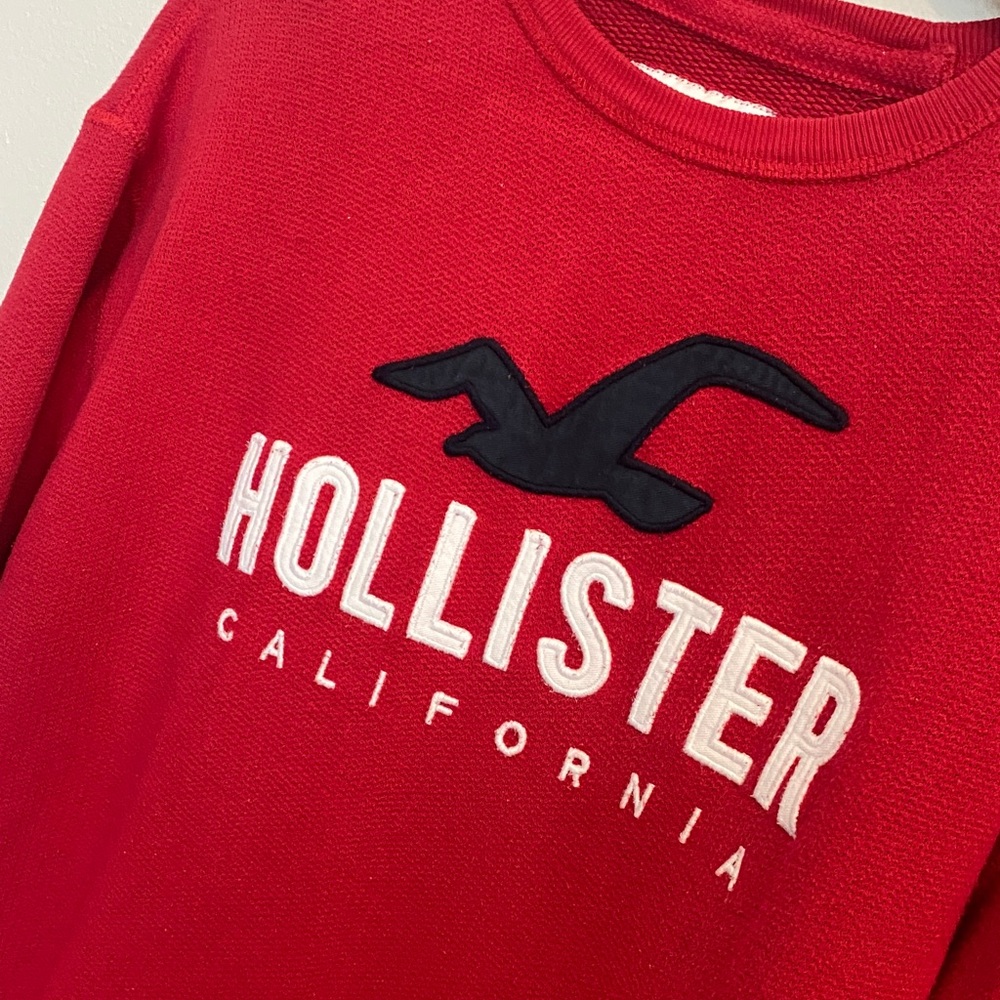 Hollister Men’s Classic Med Red Knit Long Sleeve Sweater w/ Signature Emblem Y2K